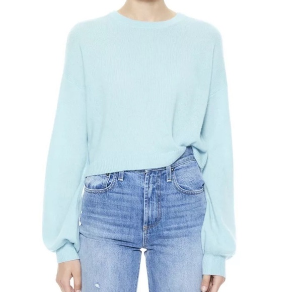 Alice and Olivia Ansley Wide Sleeve Cropped Sweater.  💯 Cashmere.  NWT Size XS - Picture 1 of 9